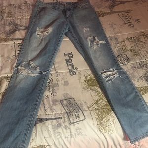 Forever 21 cut out faded jeans